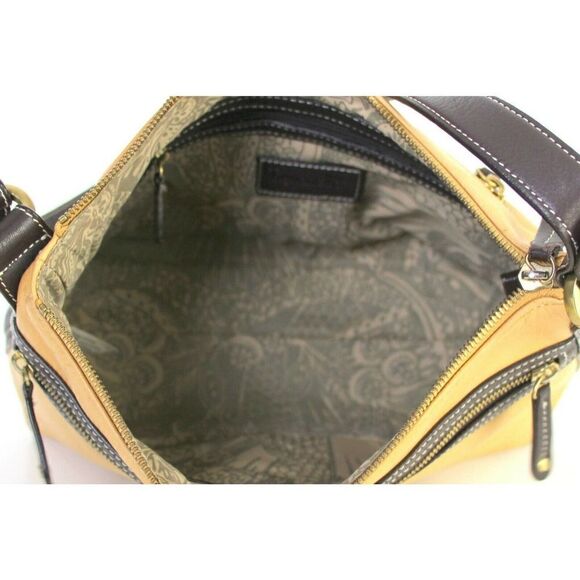 SMALL Tignanello TAN BEIGE BROWN GENUINE LEATHER HOBO HANDBAG PURSE SHOULDER BAG - Picture 11 of 12
